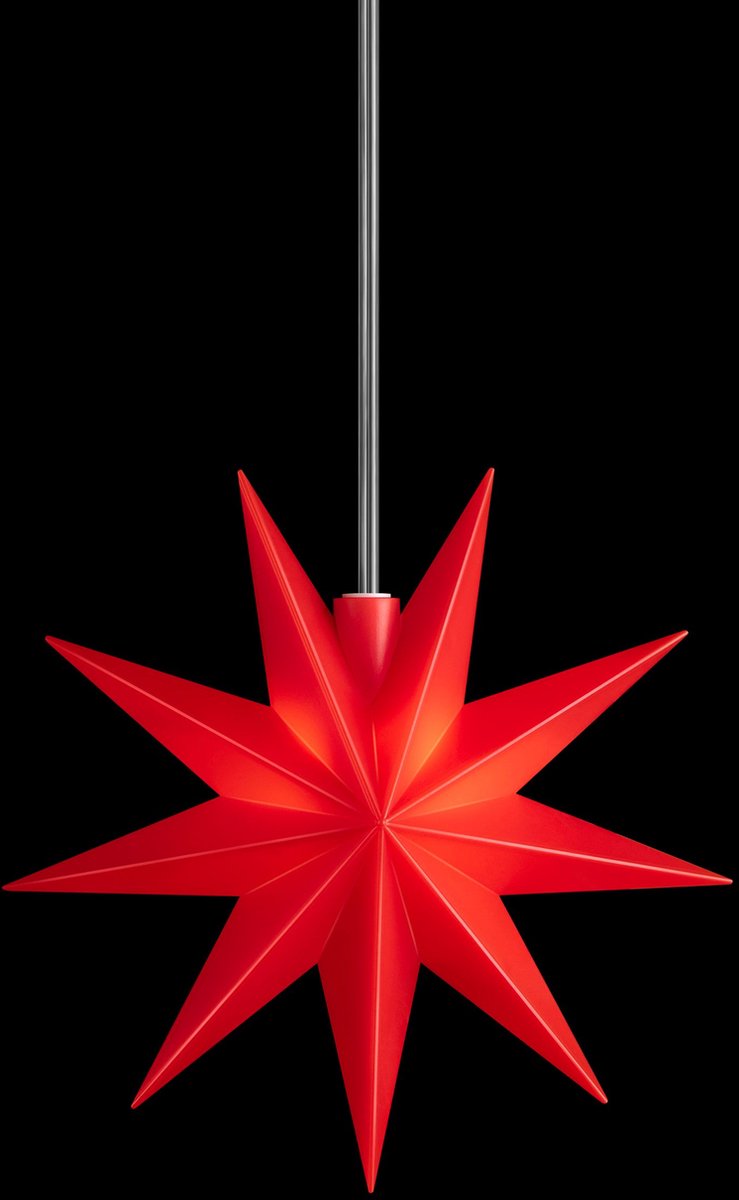 Sterntaler decoratieve ster | Kerstster kunststof | 9-puntige ster | met timer | 11,5 cm | Binnen | LED | accu